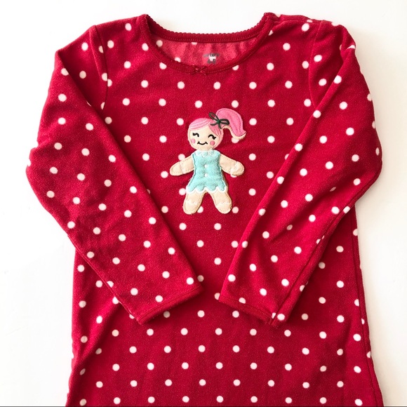 Carter’s Red PolkaDot Fleece Nightgown w/ Doll Set - Picture 2 of 11